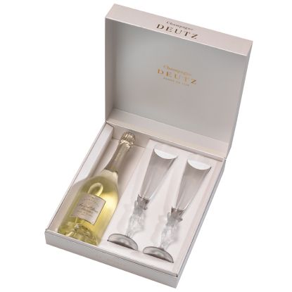 coffret cadeau champagne amour de deutz avec flutes