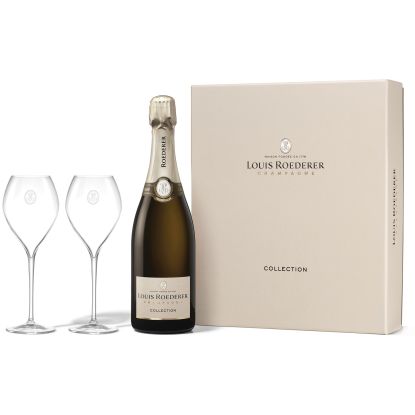 Champagne Louis Roederer Collection 245 avec 2 flûtes (75cl)