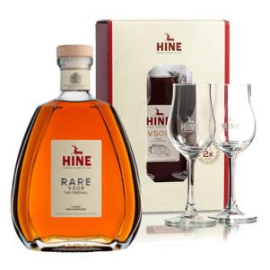 Cognac Fine Champagne Rare VSOP + 2 verres - Hine