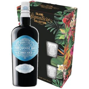 Coffret Rhum Turquoise Bay + 2 verres - Ile Maurice